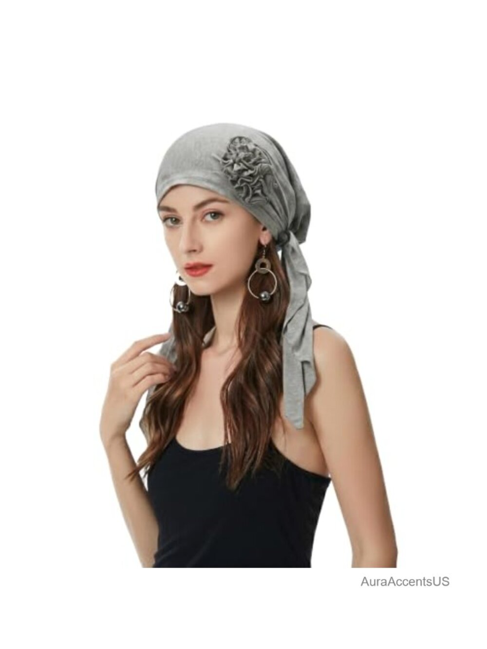 Pre Tied Head Scarf Headwrap Beanie for Women 100% Polyester One Size